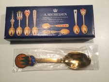 A.Michelsen Jahreslöffel 925 Silber,vergoldet Weihnachten 1974 D.Reich d.Sonne☀️
