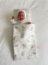 Süße Weihnachtsgeschenk Puppendecke Puppenwagen Bettwäsche Blau Decke Kissen Set