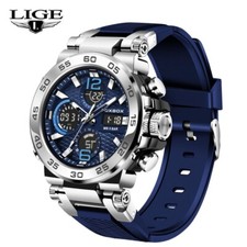 LIGE Herren Armbanduhr Quarzuhr Silikon Modern Mechanik Sport Wasserdicht Uhren