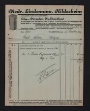 HILDESHEIM, Rechnung 1931, Diedr. Lindemann Glas Porzellan-Grosshandlung Adler-P
