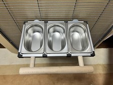 Futternapf Edelstahl XXL Futterbar Papageien Kakadu Amazone Graupapagei 3 Näpfen