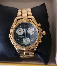 Breitling Cold Chronomat blaues Zifferblatt Herrenuhr Vergoldet 