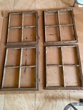 4 x 40x45 cm Gussfenster antik URALT zur Wandbefestigung GLAS/SPIEGEL 