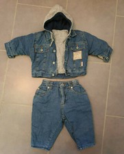 Babykleidung gefütterte Jacke + Hose Jeans Gr. 6-9 Mon. von Prenatal