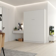 Schrankbett Classico 160x200 cm Vertikal Weiß Klappbett mit GASDRUCKFEDERN