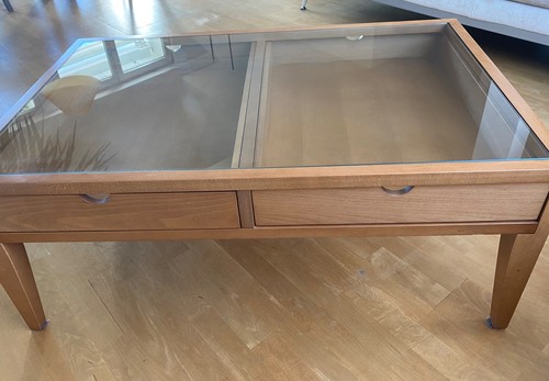 Couchtisch mit glasplatte und - couchtisch,