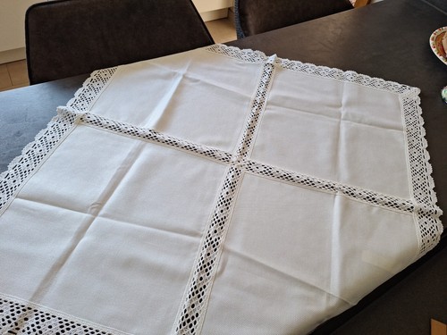 Mitteldecke 85x85 weiß mit - cm,