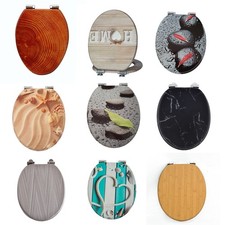 WC Sitz MDF Toilettendeckel Klobrille mit Absenkautomatik Klodeckel Toilettensit