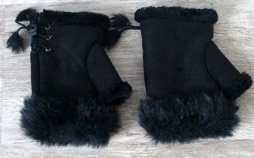 Handschuh kunstfell besatz - handschuh, kunstfell-besatz