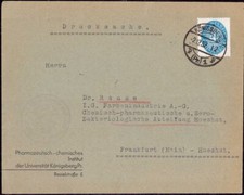 E 619 Ostpreussen Dienstbrief Pharmazie Chemie Universität Königsberg, Medizin