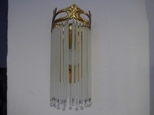 Jugendstil Wandlampe Messing mit Glasstangen Behang