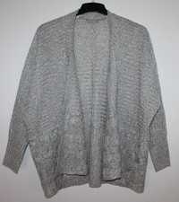 Dicke Strickjacke Cardigan offen grau Gr.40 warm