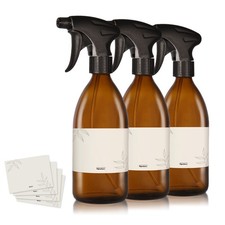 Oputec 3 x 500ml Sprühflaschen aus Glas, Braunglas, Pflanzen, Blumen, Reinigung