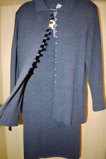 Stylische Walbusch Strick Rock & Jacke Kombi in Grau  50% Merinowolle