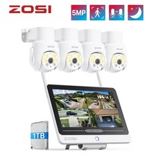 ZOSI 5MP WIFI Überwachungskamera Set Außen 8CH 1TB Monitor PTZ Kameras AutoTrack