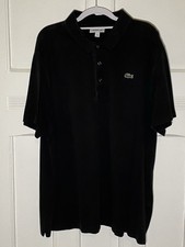 Lacoste  Poloshirt 3XL FR 8 Schwarz Gerippter Stoff Kurzarm Herren