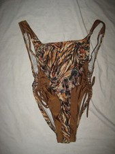 VINTAGE Badeanzug RAFFUNGEN Raubtierlook SILVER COAST 38 hoher Beinausschnitt