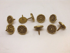  Zier Kopfnägel Rosetten antik 10Stk.Polsternägel Messing massiv Einschlagstift 