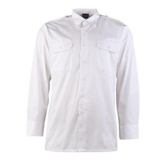 Diensthemd langarm weiß Feuerwehr Tunnel Schulterklappen Pilothemd Militär NEU