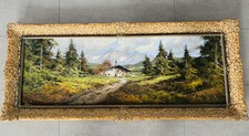 Bild Antik Ölgemälde original auf Leinwand signiert gerahmt Handgemalt Landschaf