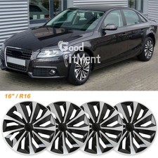 Für Audi A4 B8 16 Zoll R16 16" 4er-Set Radkappen Schwarz Radblenden Abdeckungen