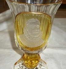 ANTIK GLAS FUßBECHER PORTRAIT RUDOLF II KAISER/KÖNIG BÖHMEN/WIEN/PRAG/HABSBURGER