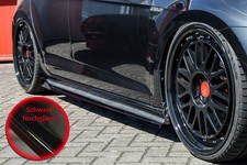 CUP3 Seitenschweller Skirts mit Wing aus ABS für VW Golf 7 GTI GTD Schwarz Glanz