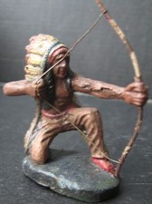  ** Plastinol - Indianer mit Bogen - Elastolin/Lineol/Massefigur - ca. 1950 **