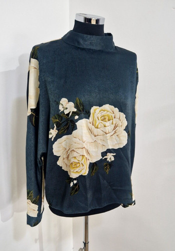 Zara geblümte satin bluse - zara, gr