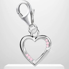 Rosa Zirkonia Herz Karabiner