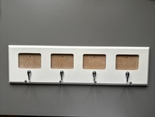 Wandgarderobe Garderobenhaken 4 Haken mit Foto 55 cm Weiß Tchibo TCM