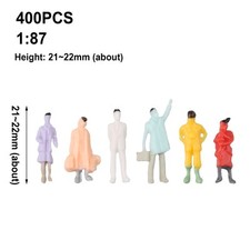187-Bemalte Figuren,für Modelleisenbahnanlagen Im Maßstab HO Satz Mit 400-Person