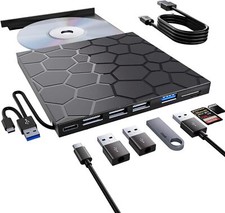 Externes DVD CD Laufwerk Extern USB 3.0 USB C DVD Laufwerk Extern mit SD/TF Slot