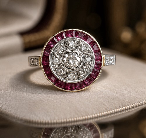 Prachtvoller halo ring antik - halo, ring,