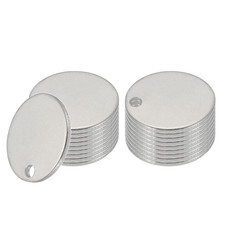 18 Stück Metallpräge-Rohlinge, 15mm Runde Namensschilder Edelstahl Kreis-Rohling