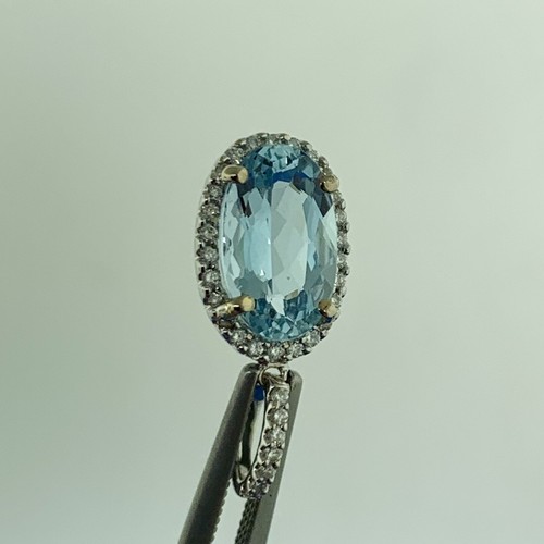 18k weißgold ovaler aquamarin - 18k,