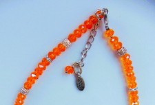 FUNKELNDE SCHMUCK-HALSKETTE-KETTE-GLAS-PERLEN-GESCHLIFFEN-LUCULI - 45 cm