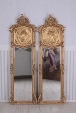 Zwei Wandspiegel Barock Spiegel Gold Hallenspiegel Frauenbüsten Rechts & Links