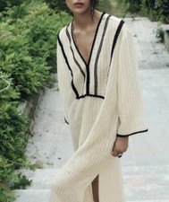 ZARA KLEID KAFTAN TUNIKA ECRU