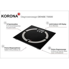 Personenwaage Diagnosewaage Analysewaage Körperfett Muskelanteil -180 kg SCHWARZ