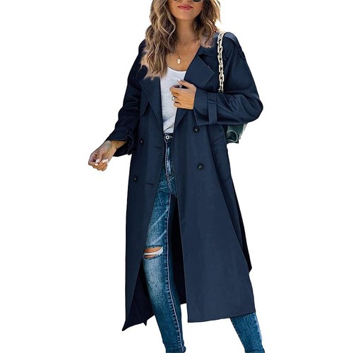 Zweireihiger langer trenchcoat - zweireihiger,
