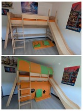 PAIDI Spiel-Hochbett mit Rutsche 155 Fleximo inkl. viel Zubehör