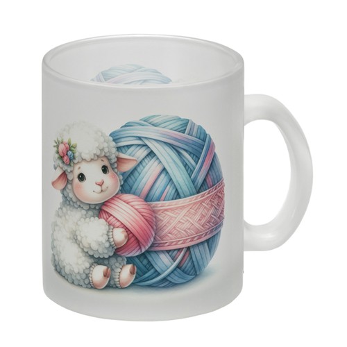 Schaf mit wollknäuel glas - mit,