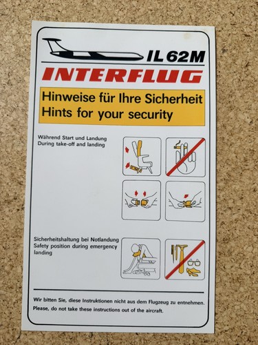 Interflug 62m safety - il-62m,
