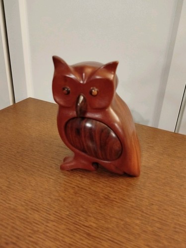 Eule aus echtem holz - echtem, holz,