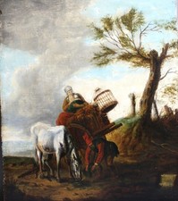 Kreis oder Anhänger von Philips Wouwerman, Öl auf Tafel - 17./18. Jh.