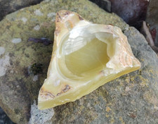 Alabaster Marmor Vintage Deko Aschenbecher Natur Carrara Italy handcarved 353gr.