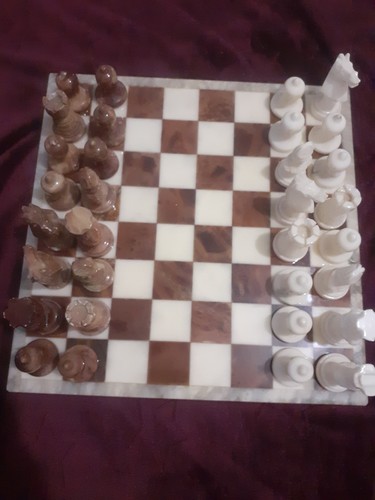 Schachspiel set marmor vintage - schachspiel,
