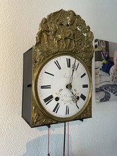 Französische Comtoise Wanduhr mit Pendel und Gewichte