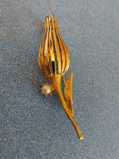 Vergoldet Brosche mit Perle